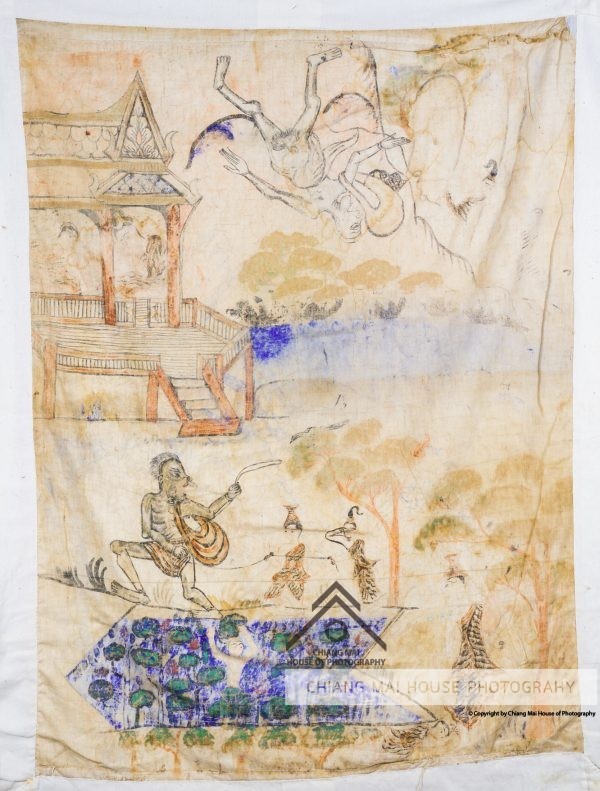ภาพเขียนจิตรกรรมบนผืนผ้า (พระบฏ) วัดทุ่งคา - แผ่นที่ 16 กัณฑ์ที่ 8  กัณฑ์กุมาร